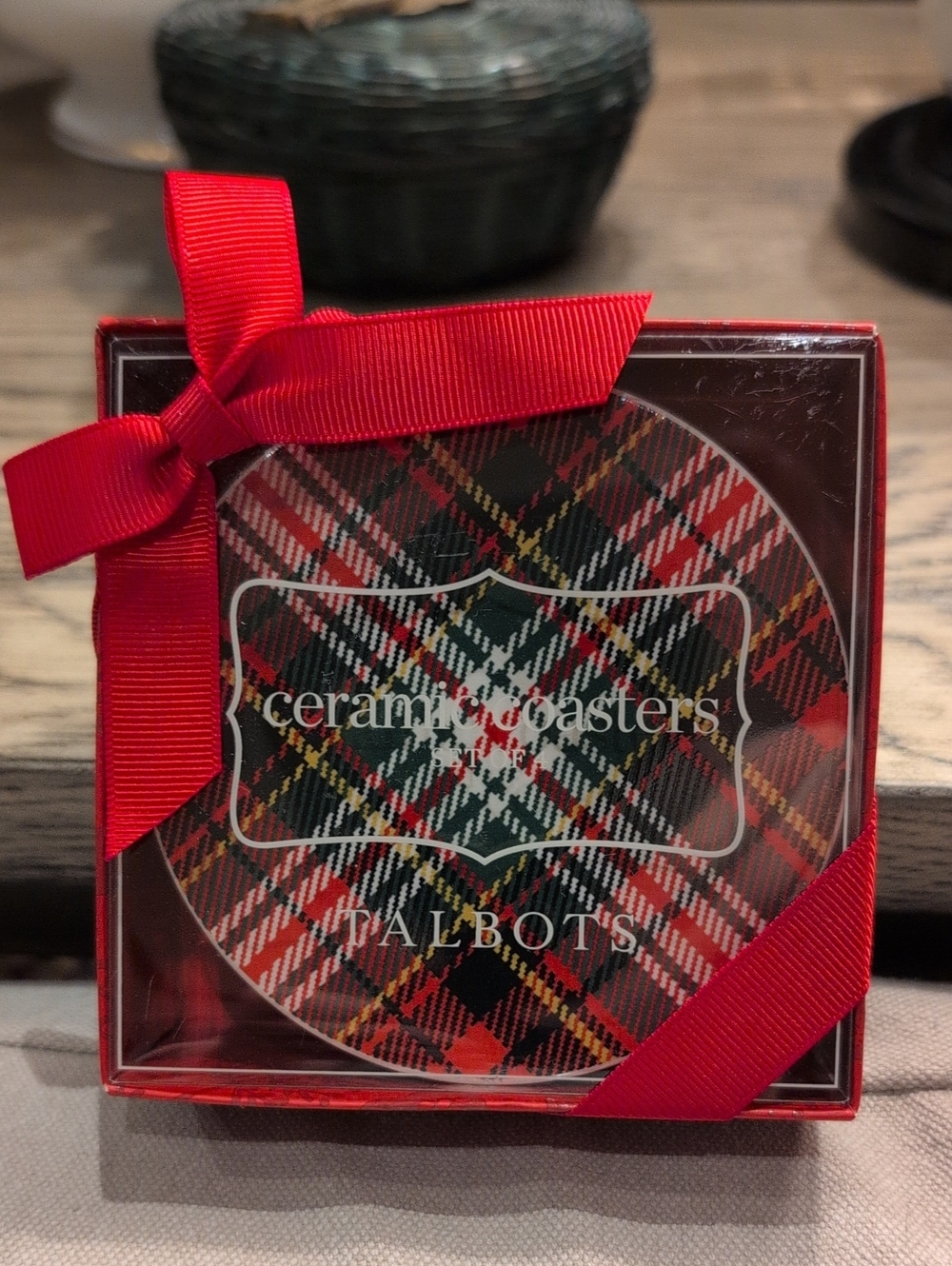Talbots Ceramic Coasters - Holiday Set of 4 Unused in Original Box